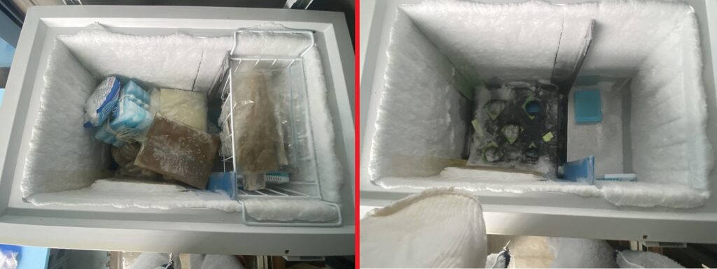 冷凍庫の霜取り作業