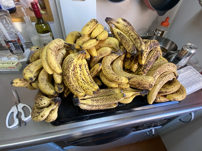大量のバナナ