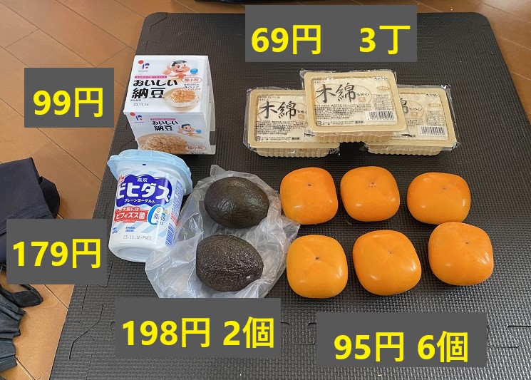 柿.豆腐購入価格