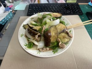 ナスと豚肉の炒め物
