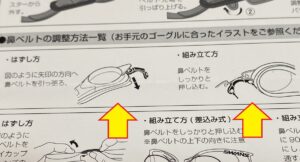 ゴーグルの説明書