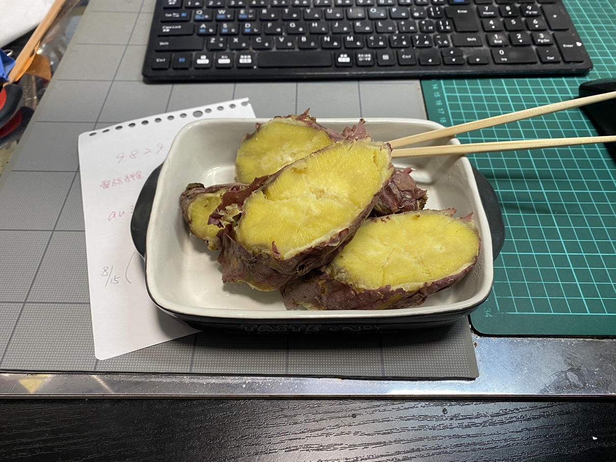 レンジで作った焼き芋