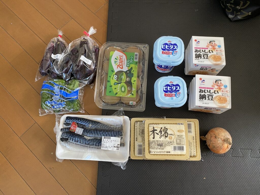 9月1日の3日分の買い物