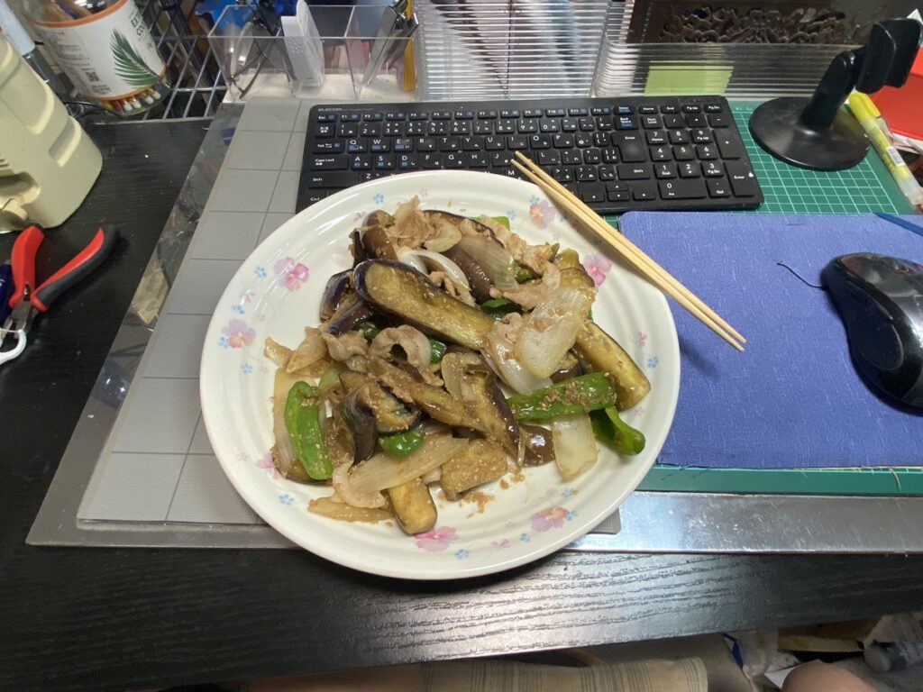 ナスと豚肉の炒め物