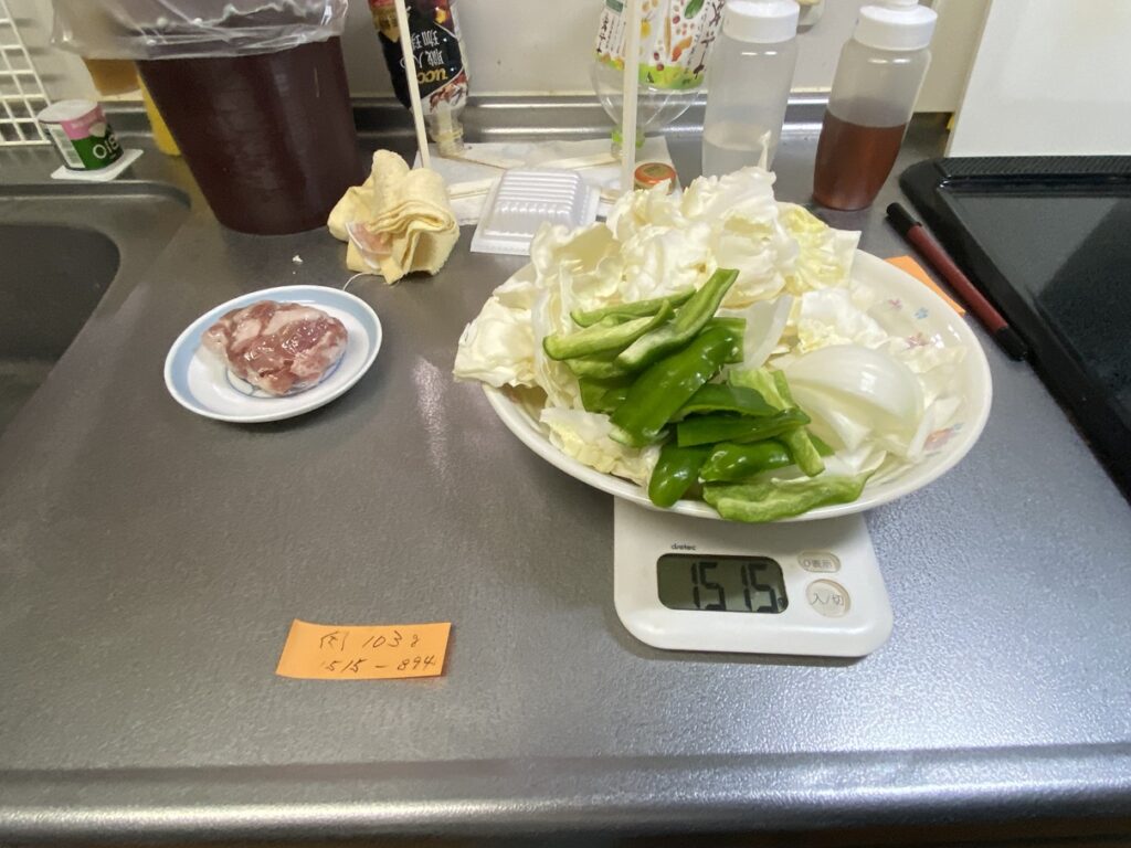 野菜炒め下ごしらえ