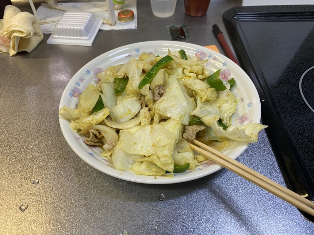 野菜炒め完成