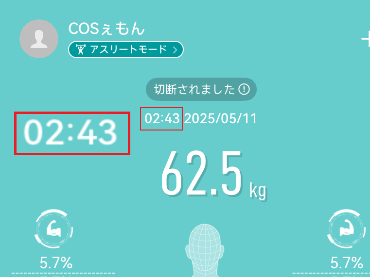 早朝に測定した体重