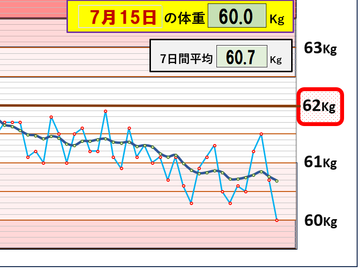 体重測定結果グラフ